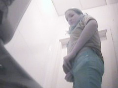 Chicks gushing slits filmed by spy cam in toilet