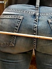 Severe and painful caning for pretty girl in the back yard