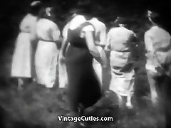 Horny Mademoiselles get Smacked in Forest (1930s Vintage)