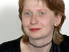 Lovely redhead teen gets a lot of cum on her face - 90's retro fuck