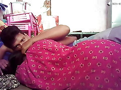 Indian village house wife lips kissing backside