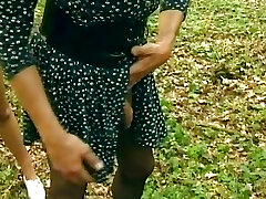 Blonde German reporter having Sadism & Masochism fun in the woods