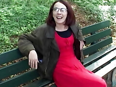 An old and insatiable German lady gets her hungry mouth filled in POV