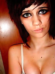 This emo coed shows us her private pics