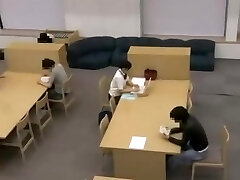 Japanese college female get fucked and facial on the library toilet