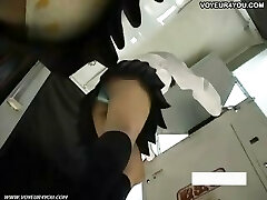 Schoolgirls panties wearing miniskirt