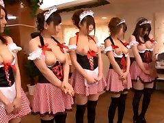 Five Japanese Stunners in Costume with Big Boobs to Play With