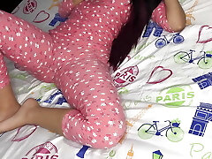 The Pussy of my Barely Legal-year-old Maid in Pajamas is Jiggly