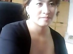 Japanese milf plays and gets caught