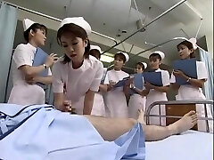 Fabulous Japanese girl Kaho Kasumi, Sasa Handa, Meguru Kosaka in Super-naughty Nurse, Handjobs JAV movie