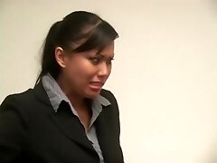 Asian Office Sluts-Lesbian Mika Seduce Avena, Caught By Boss For Threeway