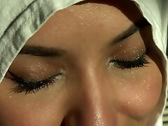 Luxurious Eyes White Hijab Arab Girl