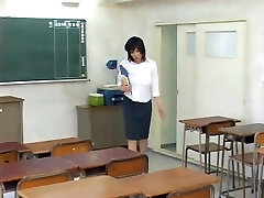 Japanese busty teacher gets fucked by a horny student
