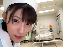 Japanese nurse Iioka Kanako enjoys sucking a manstick on the bed