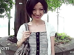 Bony Japanese Teen tricked to Suck Strangers Dick in Car