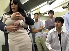 Giant tits asian gobbling her huge boobs