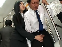 Asian Hot Hj in Bus