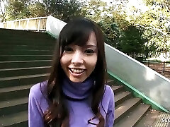 Small Japanese Schoolgirl 18 talk to First Blowjob in Truck by old Man