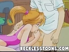 Sexy platinum-blonde Cartoon babe gets internal ejaculation