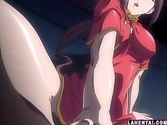 Horny anime porn babe toying her cootchie and ass