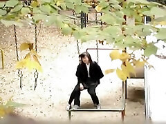 Sex on the swingset with a Korean coed doll