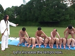 Uncensored Japanese outdoor nudist hump cult ceremony