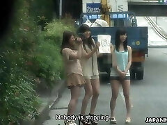Japanese teenies, Shiori, Nozomi and Yuuko, uncensored