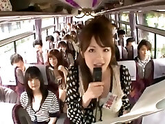 Crazy Asian girls have super-steamy bus tour