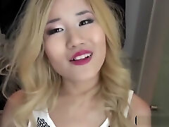 Blonde Asian Girlfriend Gives Head And Fucks