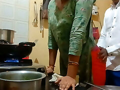 Indian super-fucking-hot wife got fucked while cooking in kitchen