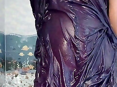 Priya’s new bathing video in petticoat – sizzling bathing