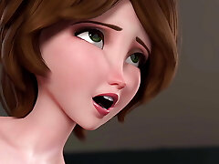 Huge Hero 6 - Aunt Cass Very First Time Anal (Animation with Sound)