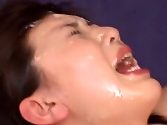 Crazy Japanese damsel Reon Kirishima in Incredible Facial, Gangbang JAV clip