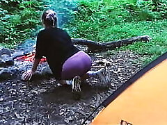 Teen hook-up in the forest, in a tent. REAL VIDEO