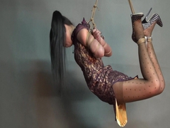 Yaner extreme hogtie-hang challenge Yaner extreme hogtie-hang challenge