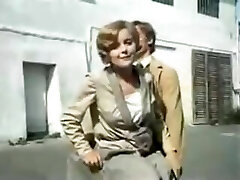 RARE 1980 polish movie spanking scene in white satin undies