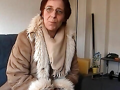 A horny German grandmother pleasuring a cock with her pussy and mouth in POV