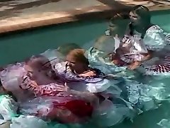 Квадратный танец юбка Пронь в бассейне
