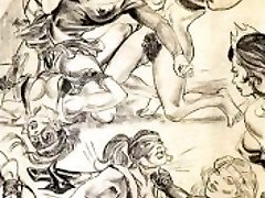 Amazzoni dominare in mixed wrestling lesbiche wrestling arte fumetti