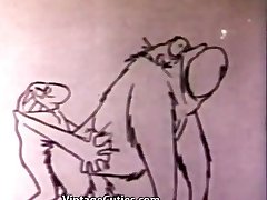 Funny Cunt Fucking Cartoon Hook-up (1960s Vintage)