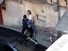 Spying a fat female get smashed from balcony Spying a fat female get smashed from balcony