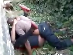 African guy fucking a female while people are filming