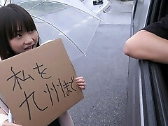 Japanese schoolgirl, Mikoto Mochida is deepthroating a stranger's 