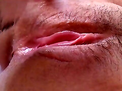 My Candy J - Extreme Close-up Clitoris! Slurping Amazing Young Unshaved Squirting Pussy. 8 Min