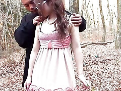 Petite japanese teen small tits get pummeled outdoor