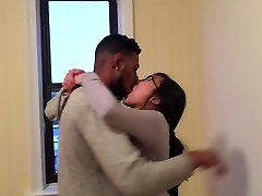Korean college girl making out with her first black guy.