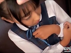 Wonderful schoolgirl Airi Sato opens mouth wide and gets hatch fucked