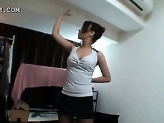 Sexy brunette asian shows ass upskirt in nylon stockings Sexy brunette asian shows ass upskirt in nylon stockings