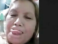 filipina granny frolicking with her nip while i stroke my dick on skype