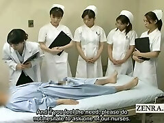 Subtitled CFNM Japanese doctor nurses blowjob seminar